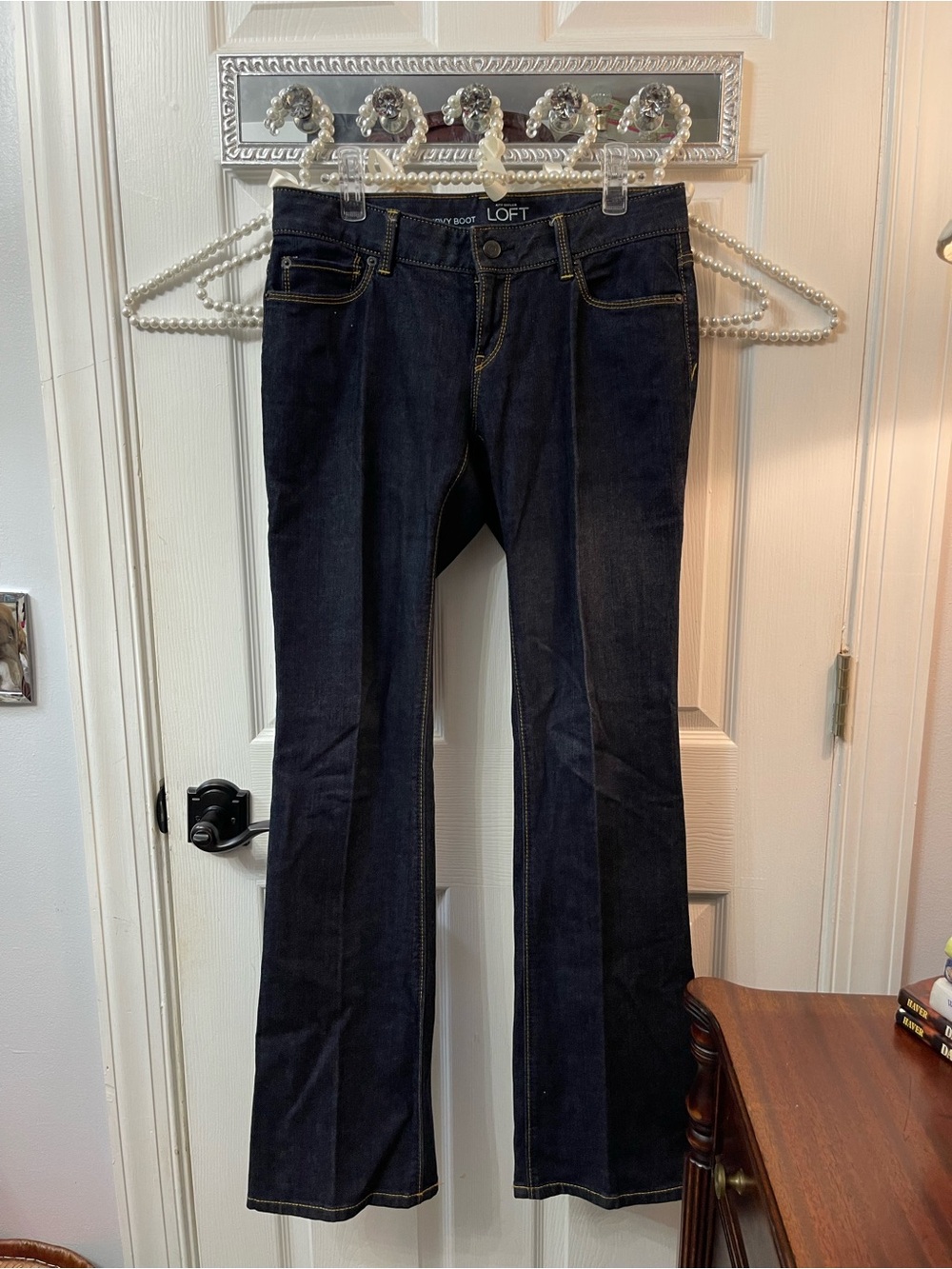 Ann Taylor LOFT Dark Blue Cury Boot Flared Jeans